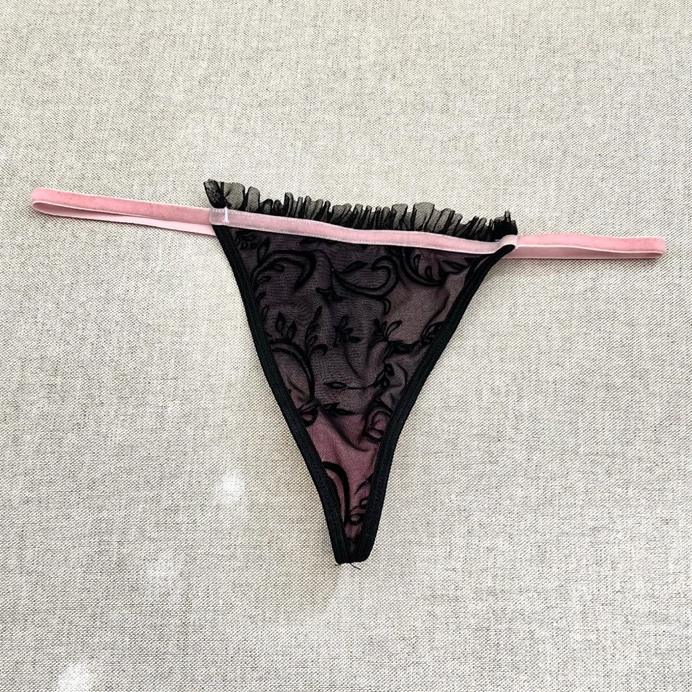 Rampage Black & Pink G-String - See Measurements